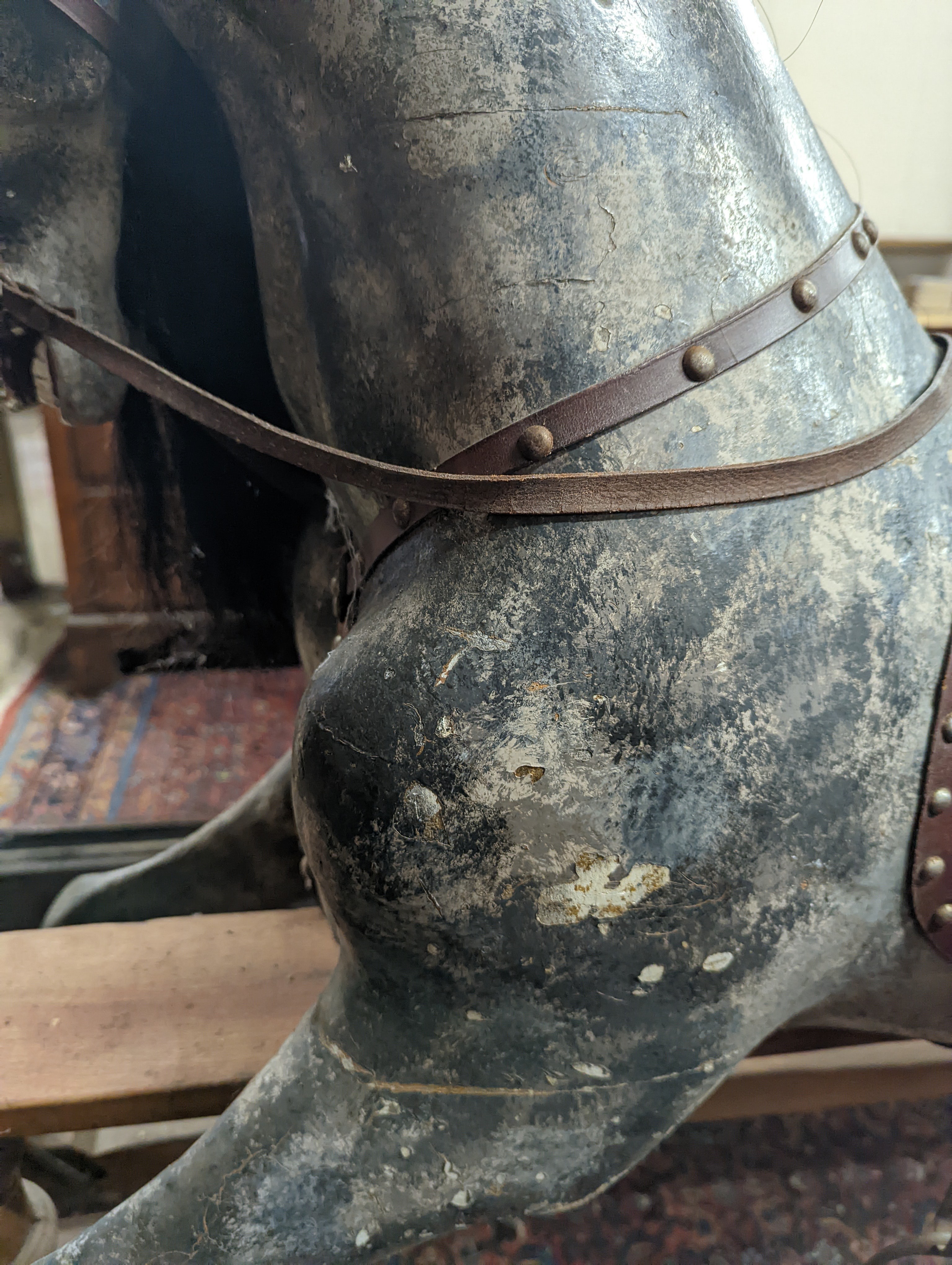 A large Edwardian Ayres type rocking horse on a turned safety frame, length 160cm, height 110cm